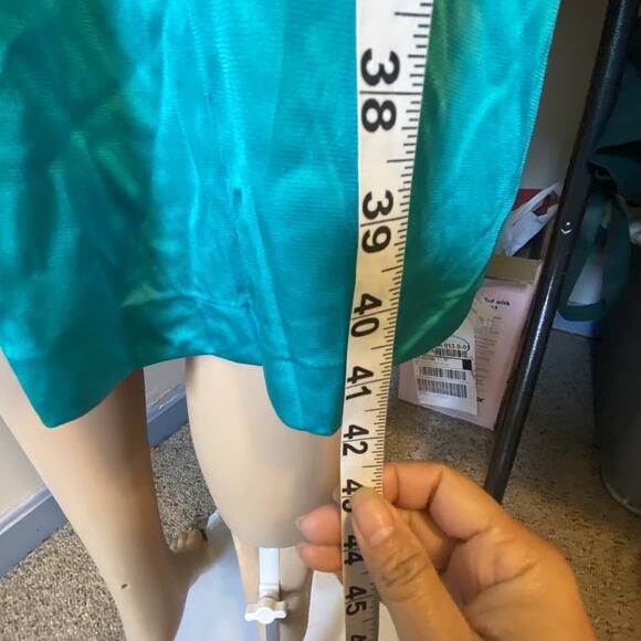 Vtg VanityFair Nightgown Robe Peignoir 2PC Set Nylon Lace Turquoise USA Fairy M - Picture 5 of 14